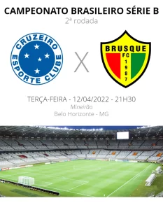 Cruzeiro precisa &ldquo;estrear&rdquo; na s&eacute;rie B. Cruzeiro x Brusque. A Minas FM transmite.