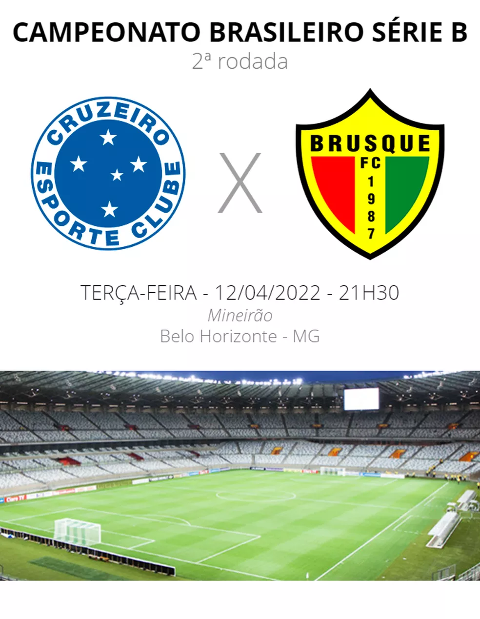 Cruzeiro precisa &ldquo;estrear&rdquo; na s&eacute;rie B. Cruzeiro x Brusque. A Minas FM transmite.