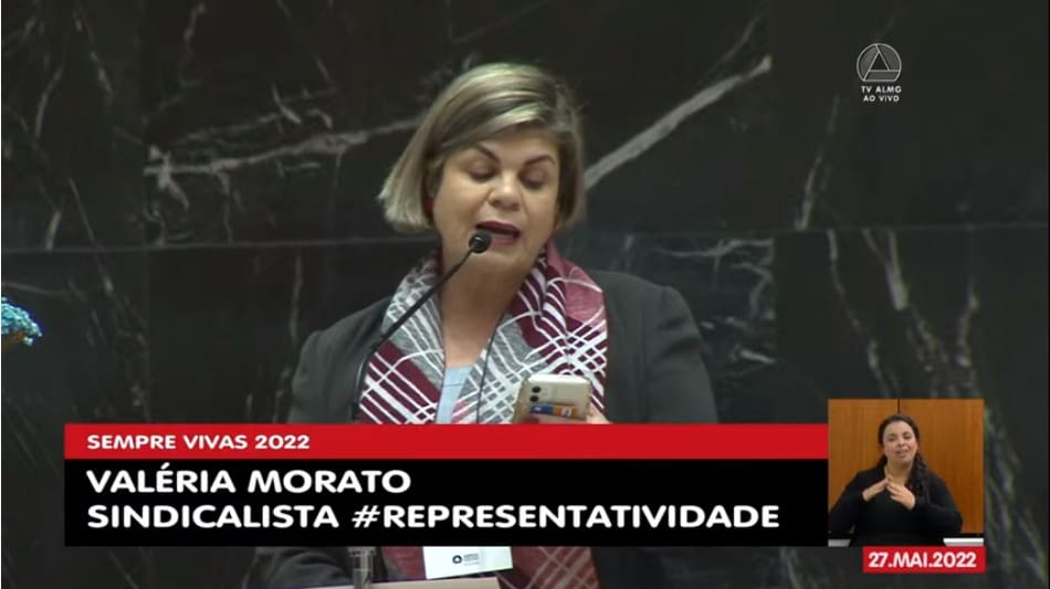 Sempre Vivas 2022: Valéria Morato representa CTB e Sinpro Minas em evento na ALMG