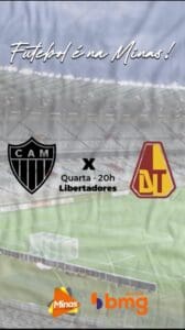 S&oacute; a vit&oacute;ria interessa ao Galo para ser um dos melhores na Libertadores. Atl&eacute;tico x Deportes Tolima. A Minas FM transmite