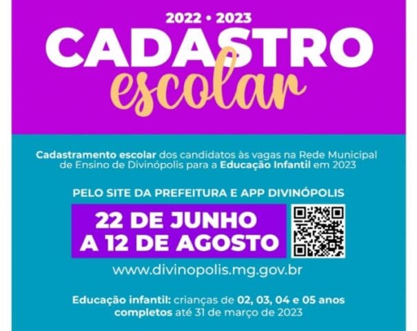 Cadastramento Escolar para Educação Infantil terá início nesta quarta-feira