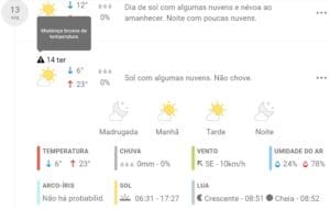 Divin&oacute;polis ir&aacute; registrar uma mudan&ccedil;a brusca na temperatura a partir desta ter&ccedil;a-feira (14)