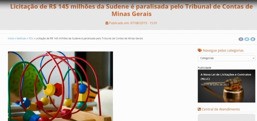Consórcio ligado a SUDENE é investigado em todo país, Divinópolis chegou a aderir ata suspensa pelo Tribunal Contas