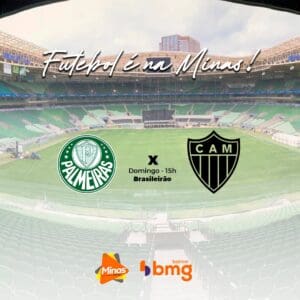 &Eacute; jog&atilde;o e vale a lideran&ccedil;a do brasileir&atilde;o. Palmeiras x Atl&eacute;tico. A Minas FM transmite.