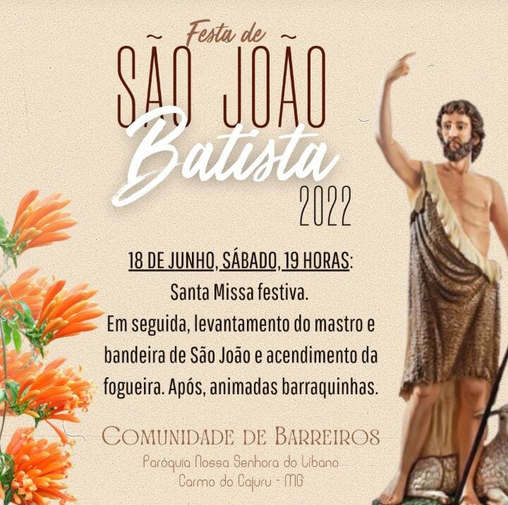 Confira a programação do São João na comunidade de Barreiros em Carmo do Cajuru