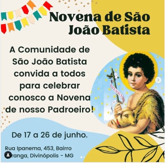 Será encerrada hoje (26) a festa de São João Batista no bairro Ipiranga