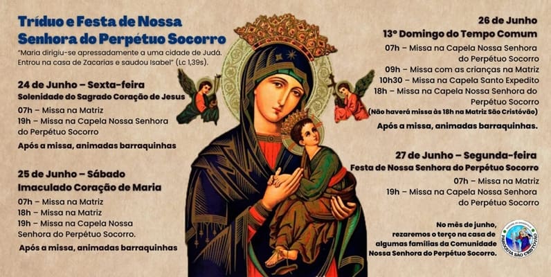 Festa de Nossa Senhora do Perpétuo Socorro em Divinópolis será encerrada nesta segunda-feira (27)