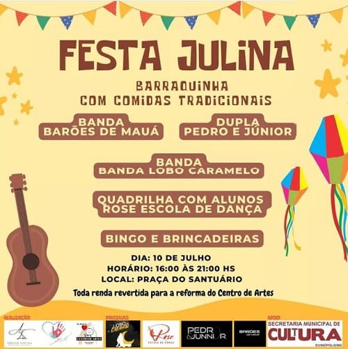 Pra&ccedil;a do Santu&aacute;rio recebe festa julina na trade desse domingo (10-07)