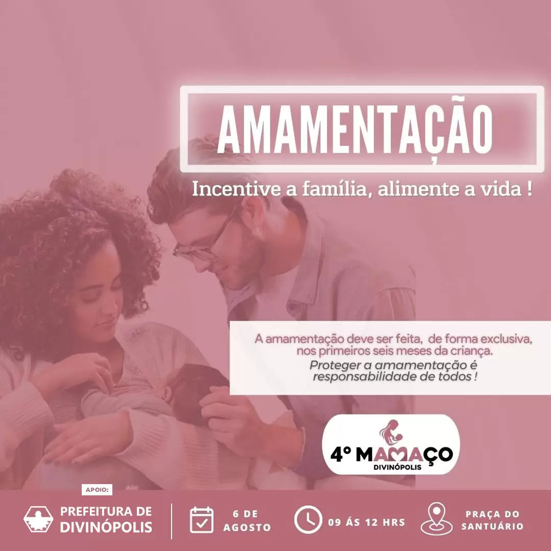 Mamaço em Divinópolis será dia 6 de agosto na Praça do Santuário