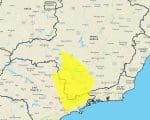 INMET alerta para chuvas intensas em regi&atilde;o pr&oacute;xima a Divin&oacute;polis nas pr&oacute;ximas 24 horas