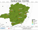 Previs&atilde;o do tempo aponta pancadas de chuva, por vezes forte, em Divin&oacute;polis