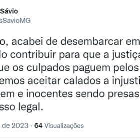 Domingos S&aacute;vio vai a Bras&iacute;lia defender presos de Divin&oacute;polis: &ldquo;pessoas de bem e inocentes&rdquo;
