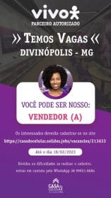 Empresa de Divin&oacute;polis abre vagas para vendedor(a)