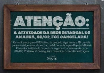 A&ccedil;&atilde;o da rede estadual de ensino em frente o TJMG &eacute; cancelada