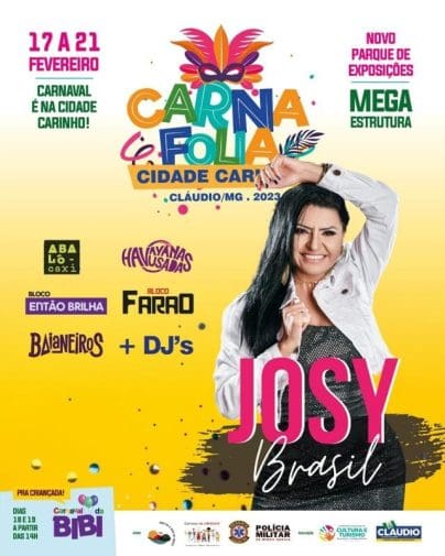 Programação do Carnaval em Claudio