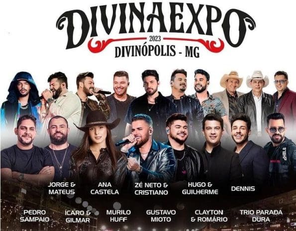 Divinaexpo 2023: Veja a programação completa dos shows