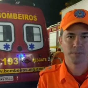 Tenente Aguiar do Corpo de Bombeiros explica trabalho da corporação na Divinaexpo