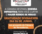 Presidente da C&acirc;mara Print Jr. garante recurso e gratuidade na Divinaexpo no anivers&aacute;rio da cidade