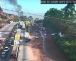 Br-381 interditada nesta segunda-feira (15) inc&ecirc;ndio em carreta