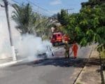 Carro pega fogo no bairro São José