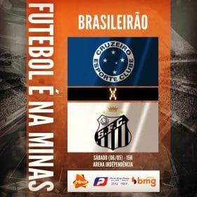 A Raposa quer fisgar o Peixe no Brasileir&atilde;o. Cruzeiro x Santos. A Minas FM transmite.
