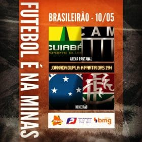 Jornada dupla para subir na Tabela. Cuiab&aacute; x Atl&eacute;tico. Cruzeiro x Fluminense. A Minas FM transmite