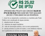 Aprovado projeto que concede valor de IPTU de R$25,02 para locais sem infraestrutura