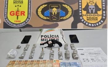 PM prende acusado de homicídio com arma e drogas