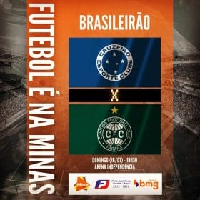 A Raposa briga pela parte de cima da tabela. Cruzeiro x Coritiba. A Minas FM transmite.