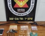 PM localiza diversas drogas, armas de fogo e efetua apreensão de adolescente em Martinho Campos