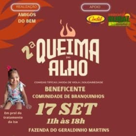 Queima do alho solidária vai arrecadar recursos para 4 famílias de Divinópolis