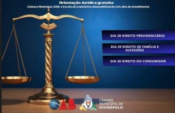 C&acirc;mara Municipal realiza Semana de Orienta&ccedil;&atilde;o Jur&iacute;dica em Divin&oacute;polis
