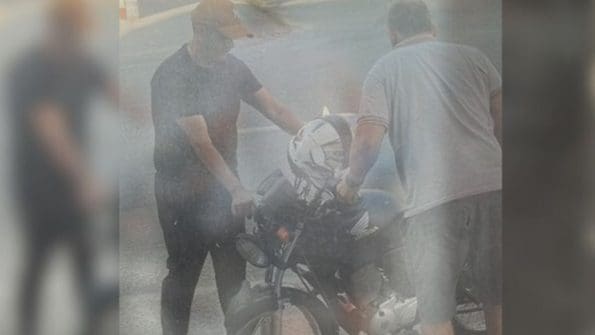 Acidente entre moto e carro &eacute; registrado na Av. Amazonas em Divin&oacute;polis