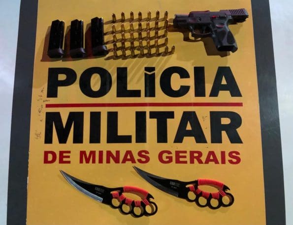Carmo do Cajuru: PMR prende motorista na MG-050 com pistola 9 milímetros e munições