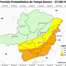 SIMGE Informa Possíveis Tempestades em Diversas Áreas de Minas Gerais