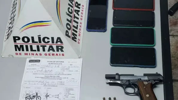 Adolescente furta celulares e é apreendido durante perseguição policial em Cláudio