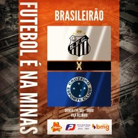 Raposa de técnico novo precisa reagir no Brasileirão. Santos x Cruzeiro. A Minas FM transmite.