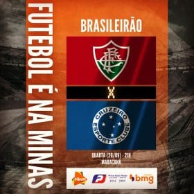 Raposa precisa da vit&oacute;ria para n&atilde;o voltar a sofrer susto de Z4. Fluminense x Cruzeiro. A Minas FM transmite.