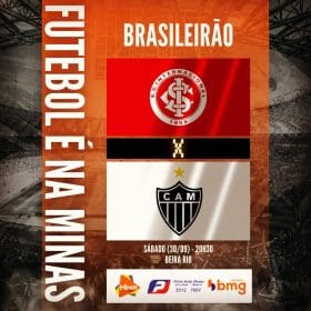 Galo quer o G6 contra um Inter reserva. Internacional x Atl&eacute;tico. A Minas FM transmite.