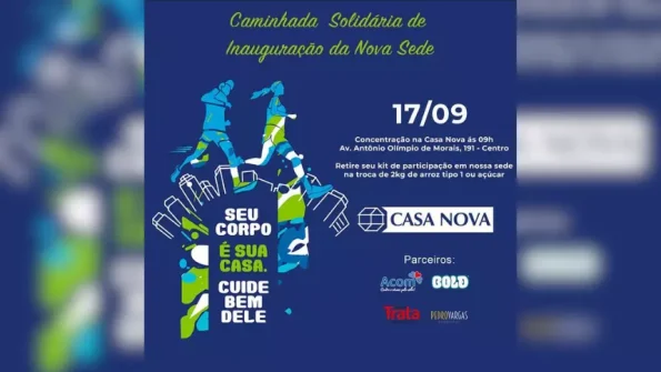 Casa Nova Imobili&aacute;ria promove caminhada solid&aacute;ria para inaugura&ccedil;&atilde;o de nova sede