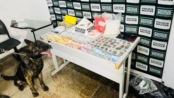 Trio &eacute; preso com grande quantidade de drogas em Par&aacute; de Minas