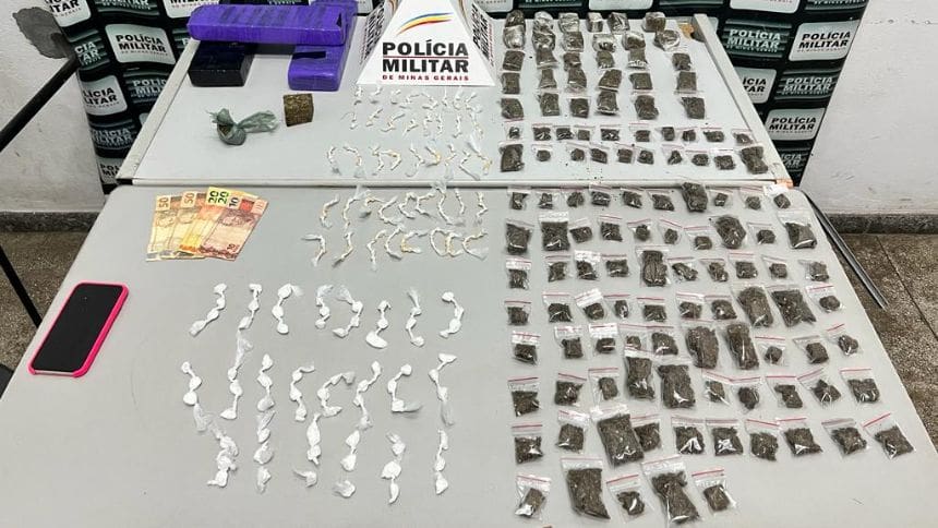 Dois homens s&atilde;o presos com grande quantidade de drogas em Par&aacute; de Minas