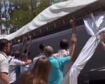 Estrutura desaba em inaugura&ccedil;&atilde;o de Esta&ccedil;&atilde;o de Tratamento em Ita&uacute;na; duas pessoas ficaram feridas