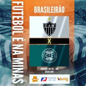 Galo joga em casa e pode entrar no G6. Atl&eacute;tico x Coritiba. A Minas FM transmite.