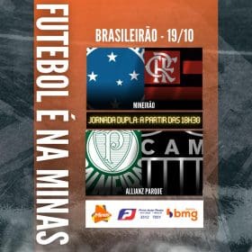 Galo encara o velho conhecido para voltar a subir na tabela. Palmeiras x Atlético. A Minas FM transmite.