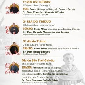 Começa neste domingo o Tríduo no Santuário de Frei Galvão em Divinópolis