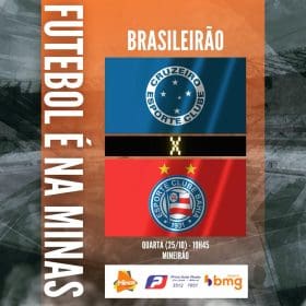 A Raposa precisa da primeira vit&oacute;ria no Mineir&atilde;o. Cruzeiro x Bahia. A Minas FM transmite.