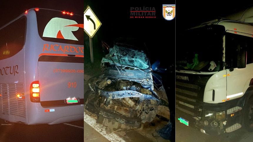 Formiga: Acidente envolvendo 3 ve&iacute;culos deixa duas pessoas feridas na MG-050