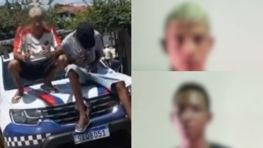 Par&aacute; de Minas: Dois adolescentes sobem em viatura e pedem desculpas
