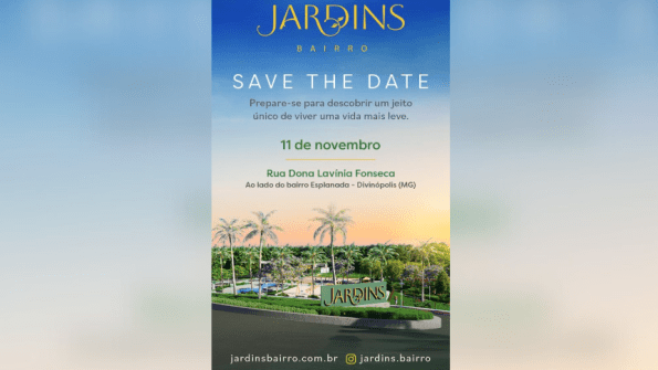 A maior cidade do Centro-Oeste Mineiro vai ganhar mais um bairro residencial com estrutura nunca vista na cidade. O empreendimento imobiliário Jardins chega a Divinópolis com uma estrutura inovadora, voltada para quem busca facilidade, conforto, qualidade de vida e conexão com a natureza.